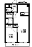 リバティ天神南 - 所在階***階の間取り図 6362