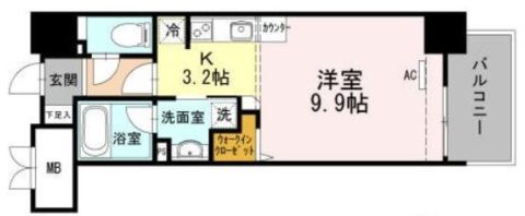 ウェルブライト博多ステーション505号室-間取り