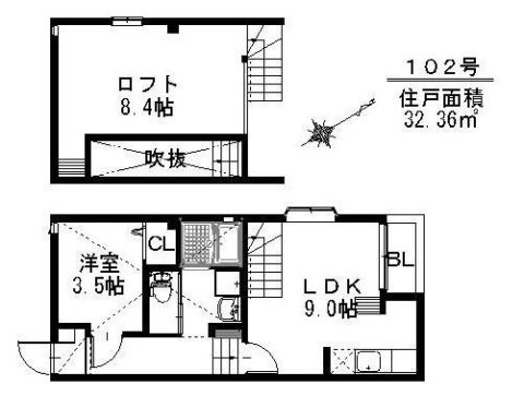 KR stage 1102号室-間取り