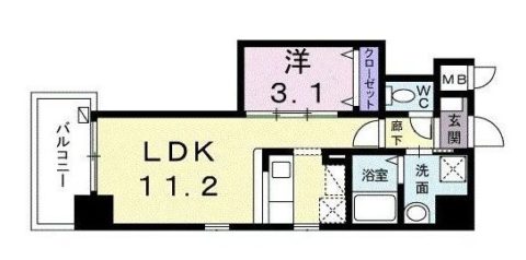 ルピナス天神705号室-間取り