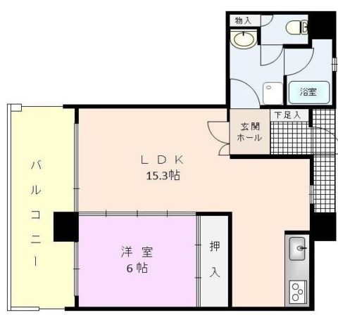 サンセーヌ唐人町702号室-間取り