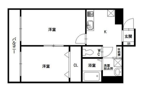 フリューゲル高砂204号室-間取り