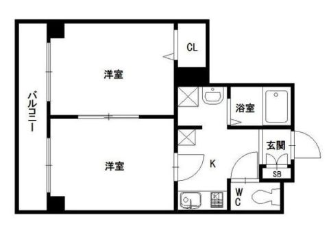 フリューゲル高砂502号室-間取り