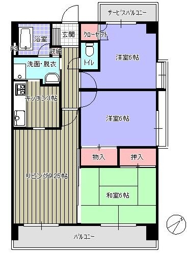 サンステージ福岡南401号室-間取り