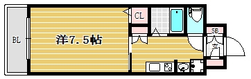 エクセラ六本松405号室-間取り