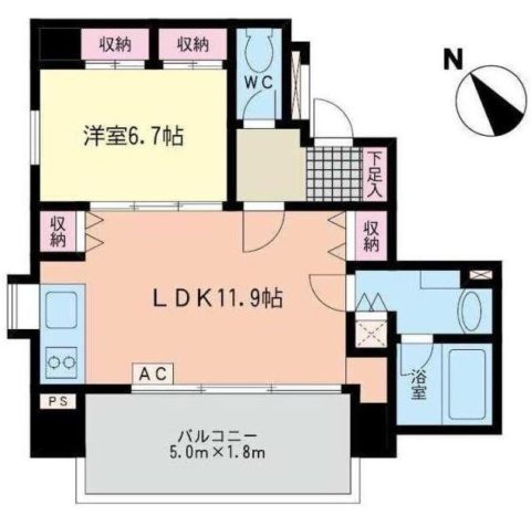 パークフラッツ平尾702号室-間取り