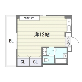 パピヨンヒルズ206号室-間取り