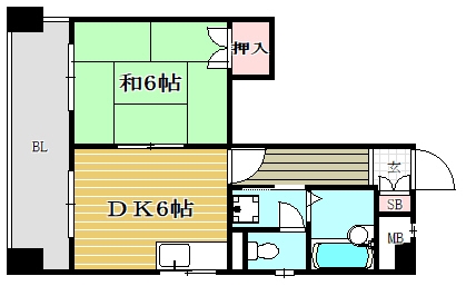 ロマネスク渡辺通南701号室-間取り