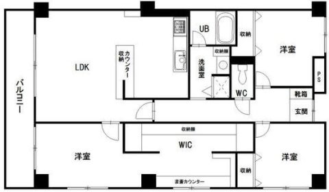 ゴルフォ六本松305号室-間取り