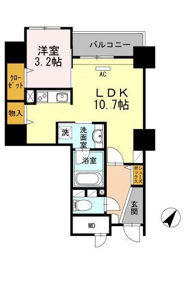 リーブル博多駅前1201号室-間取り