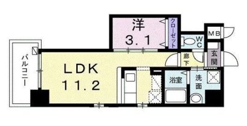 ルピナス天神601号室-間取り