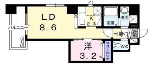 ボヌール高砂806号室-間取り