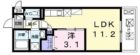 ボヌール高砂 - 所在階***階の間取り図 6543