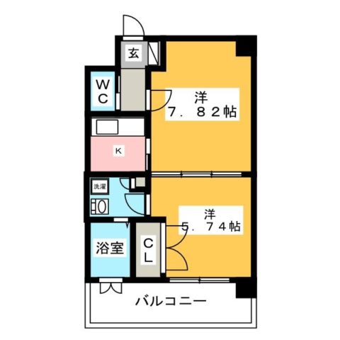 エンクレスト天神南II602号室-間取り