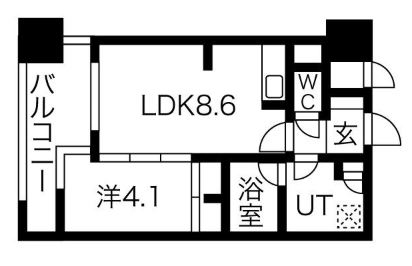 ラクレイス県庁口607号室-間取り