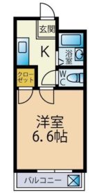 クリスタルウイング - 所在階3階の間取り図 6634