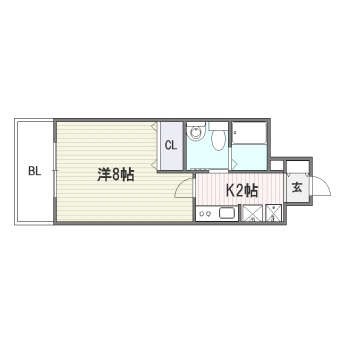 エンクレスト渡辺通304号室-間取り