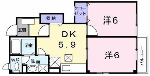 赤坂紫苑邸102号室-間取り