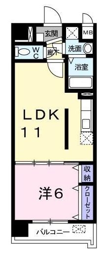 ファルフォーレ博多402号室-間取り