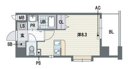 ブランオールB館806号室-間取り