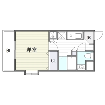 マジェスティック別府501号室-間取り