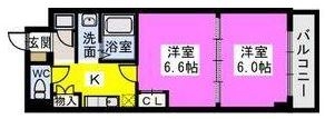 ユニティ美野島203号室-間取り