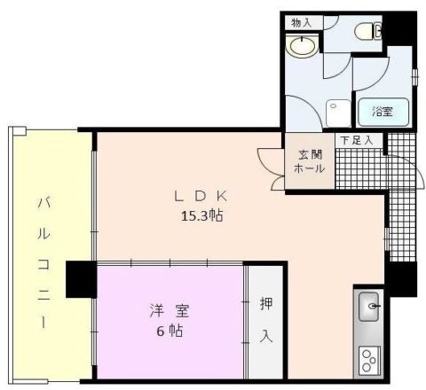 サンセーヌ唐人町202号室-間取り