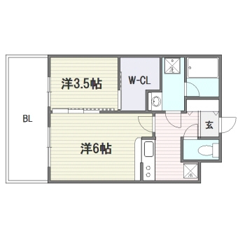 エンクレスト薬院ＮＯＢＬＥ205号室-間取り