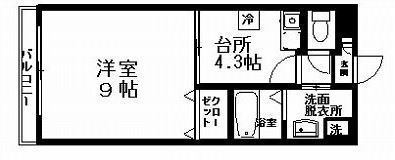 ル・レーヴ七隈407号室-間取り