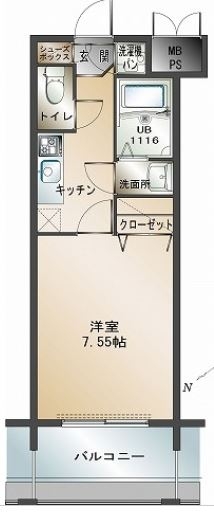 エンクレスト福岡908号室-間取り