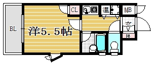 パラージュ西新309号室-間取り