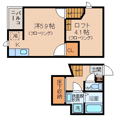 コンフォートベネフィス・ジオ吉塚駅前2105号室-間取り