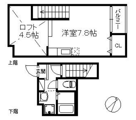 ピコロ九産大Ⅰ202号室-間取り