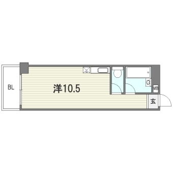 ロマネスク渡辺通南404号室-間取り