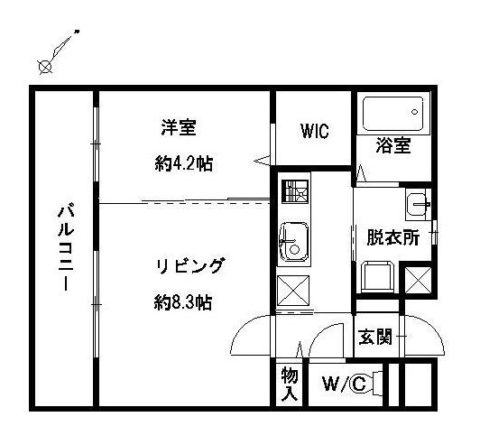 リンデン東薬院706号室-間取り