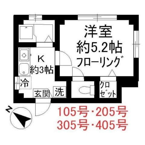 ミモザリバースクウェア薬院405号室-間取り