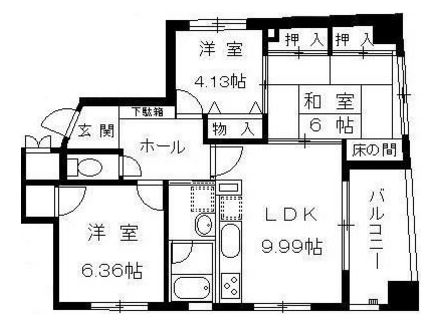 ベイフロント博多301号室-間取り