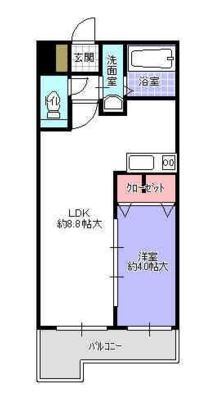 シャローム天神北401号室-間取り