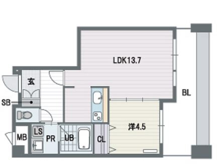 KDXレジデンス大濠ハーバービュータワー1206号室-間取り