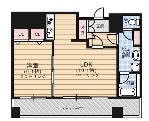 KDXレジデンス大濠ハーバービュータワー1703号室-間取り