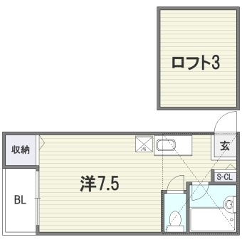 アリビラ九大病院前105号室-間取り