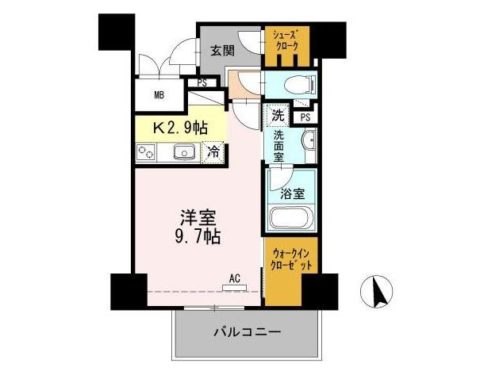 ウェルブライト博多ステーション708号室-間取り