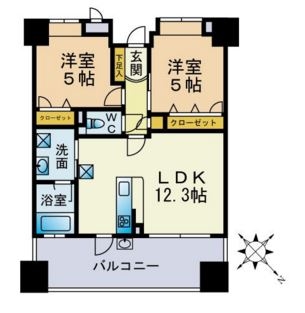 アクロス天神Ｖタワー505号室-間取り