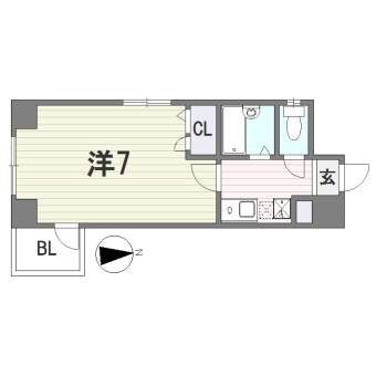 エムズワン701号室-間取り