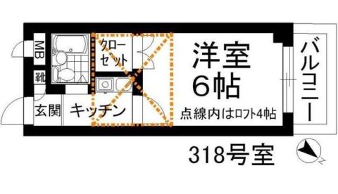 レオパレス美野島318号室-間取り