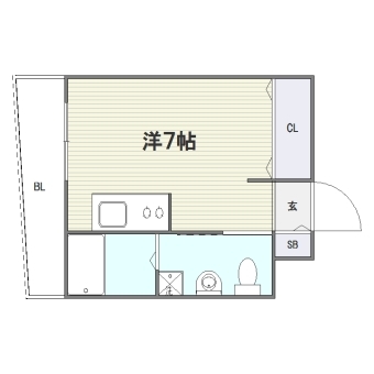 シャンポール福大302号室-間取り