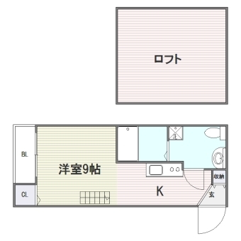 ロワゾブルー七隈203号室-間取り