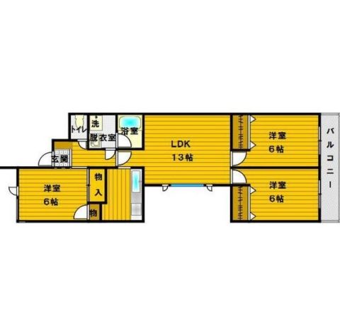 ウヅキマンション102号室-間取り