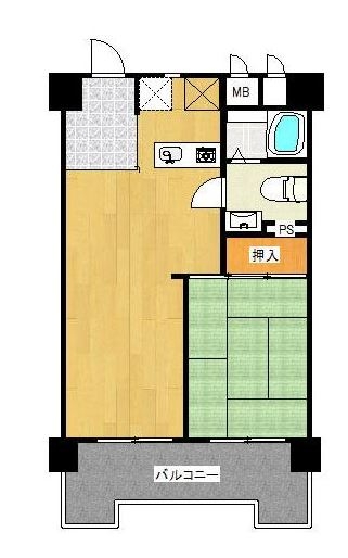 ダイアパレス大名402号室-間取り