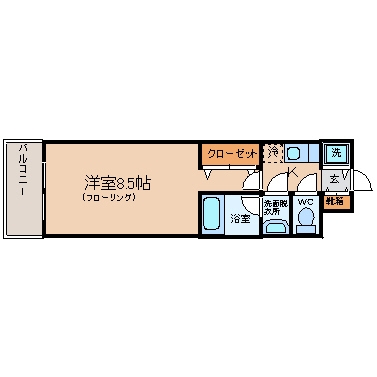 ピュアドームガーランド博多301号室-間取り